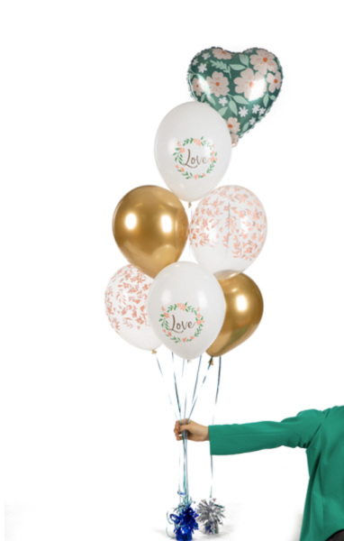 Latexballons - SET: Love Blumen - je ø 30cm